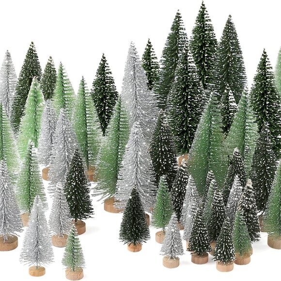 30Pcs Christmas Decorations Mini Christmas Trees Artificial Christmas Tree Decor - Picture 1 of 6